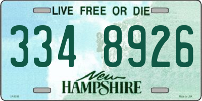 NH license plate 3348926