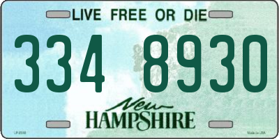 NH license plate 3348930