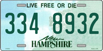 NH license plate 3348932