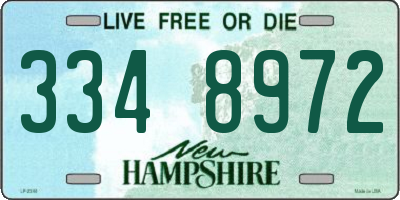 NH license plate 3348972
