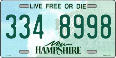 NH license plate 3348998