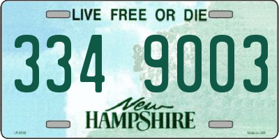 NH license plate 3349003