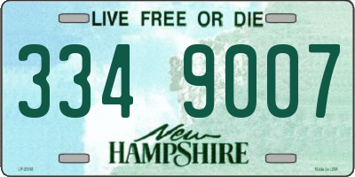 NH license plate 3349007