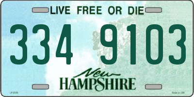 NH license plate 3349103