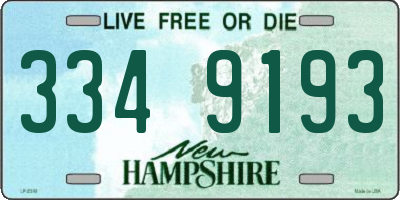 NH license plate 3349193