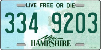 NH license plate 3349203