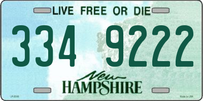 NH license plate 3349222