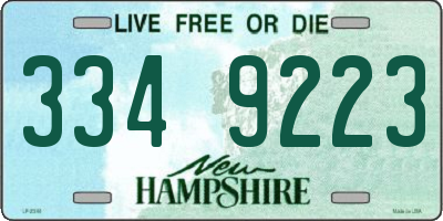 NH license plate 3349223