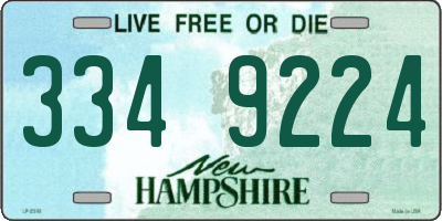NH license plate 3349224