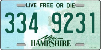 NH license plate 3349231