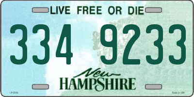 NH license plate 3349233