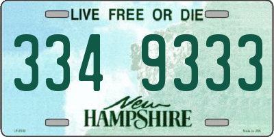 NH license plate 3349333