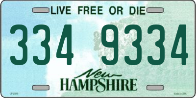 NH license plate 3349334