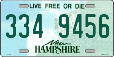 NH license plate 3349456
