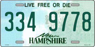 NH license plate 3349778