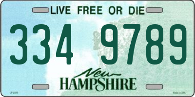 NH license plate 3349789