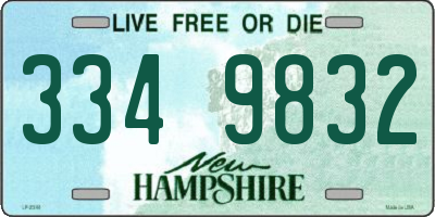 NH license plate 3349832