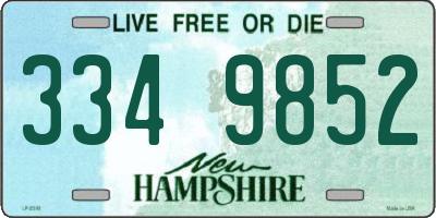 NH license plate 3349852