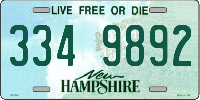 NH license plate 3349892