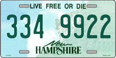 NH license plate 3349922