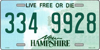 NH license plate 3349928