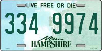 NH license plate 3349974