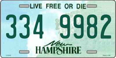 NH license plate 3349982