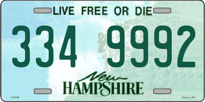 NH license plate 3349992