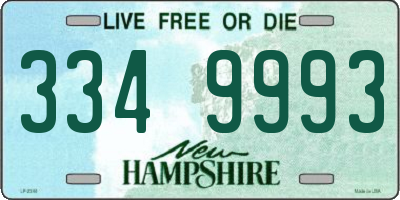 NH license plate 3349993