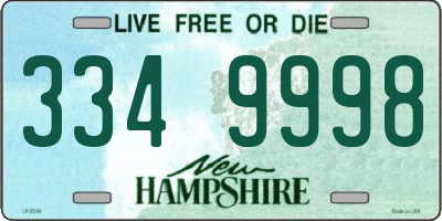NH license plate 3349998