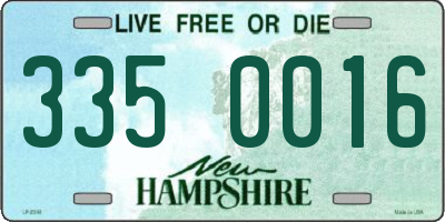 NH license plate 3350016