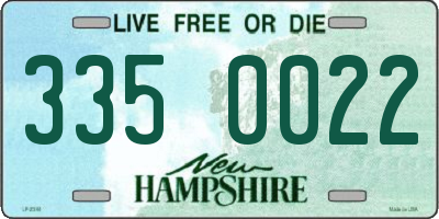 NH license plate 3350022