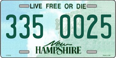 NH license plate 3350025