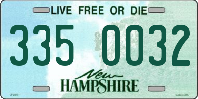 NH license plate 3350032