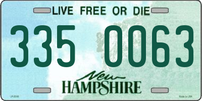 NH license plate 3350063