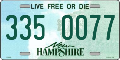 NH license plate 3350077