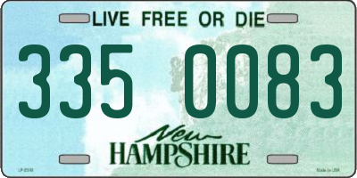 NH license plate 3350083