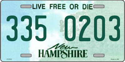 NH license plate 3350203