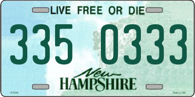 NH license plate 3350333