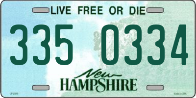 NH license plate 3350334