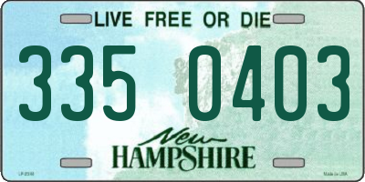 NH license plate 3350403