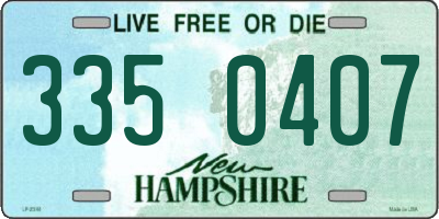 NH license plate 3350407