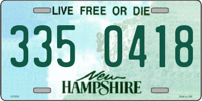 NH license plate 3350418