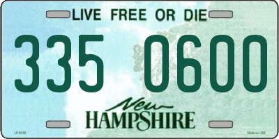 NH license plate 3350600