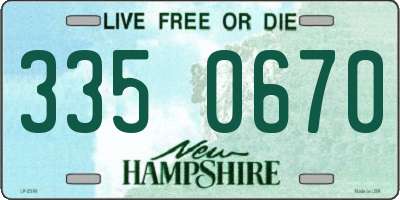 NH license plate 3350670