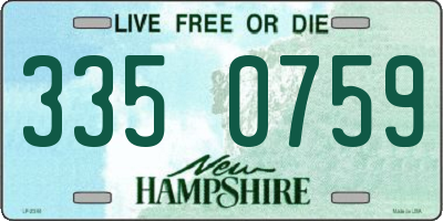 NH license plate 3350759