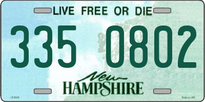 NH license plate 3350802