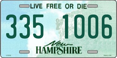 NH license plate 3351006