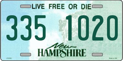 NH license plate 3351020