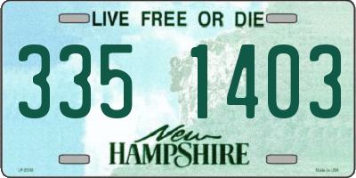NH license plate 3351403